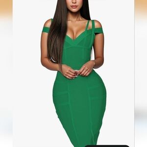 Hybrid & Company Strappy Green Dress NWT